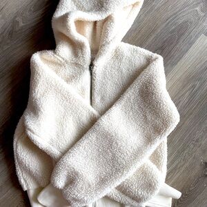 New H&M white fleece jacket hoodie